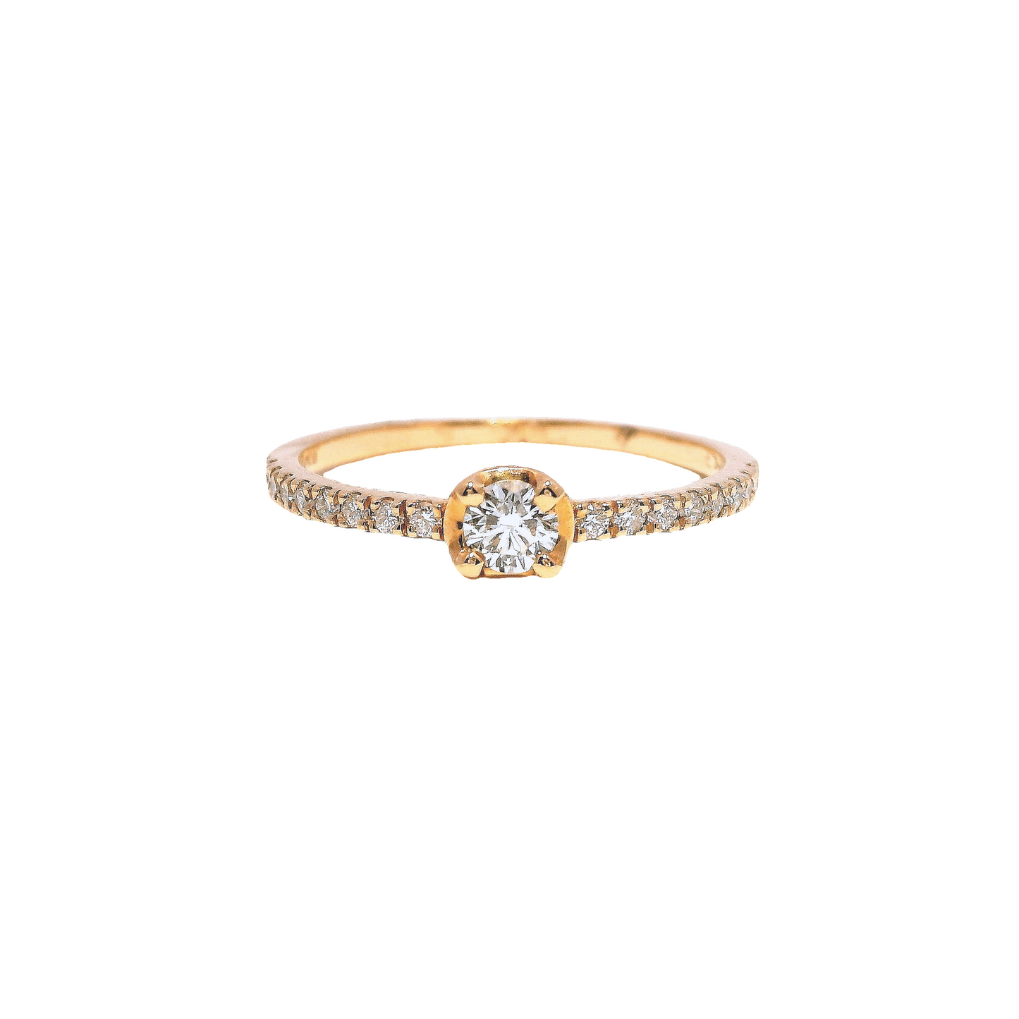 .30CT Round Cut Diamond Ring 18K Gold