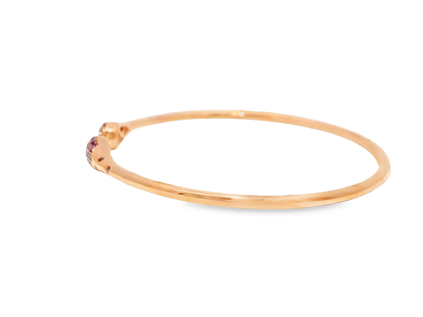0.53CT Pink Sapphire Bangle 18k Rose Gold