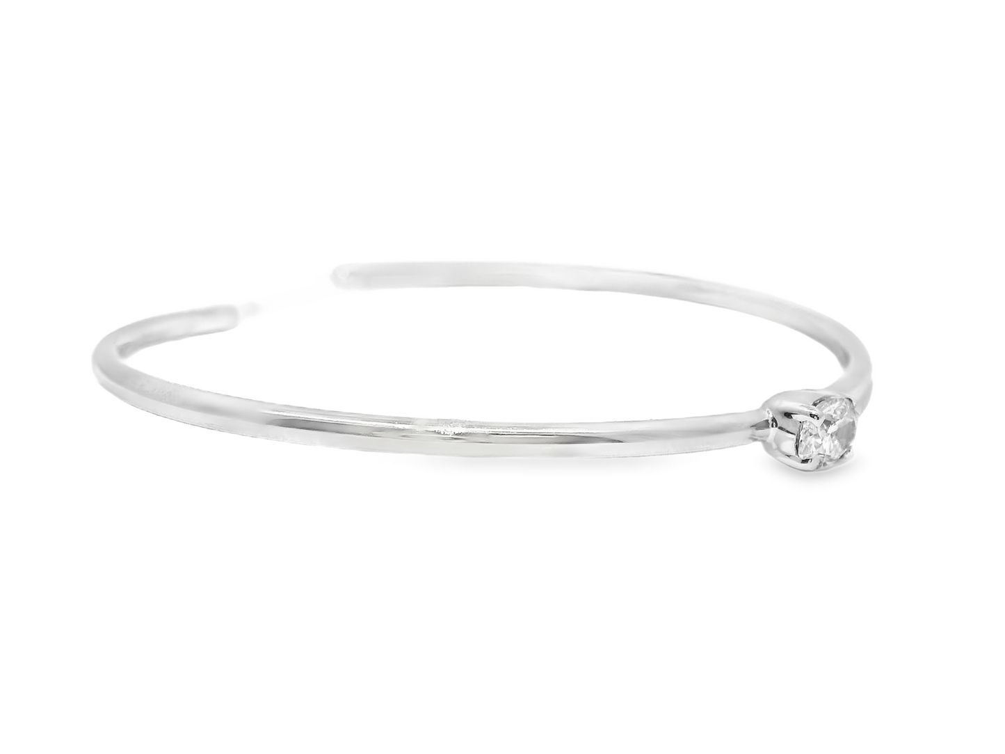 0.41CT Diamond Bangle 18k White Gold