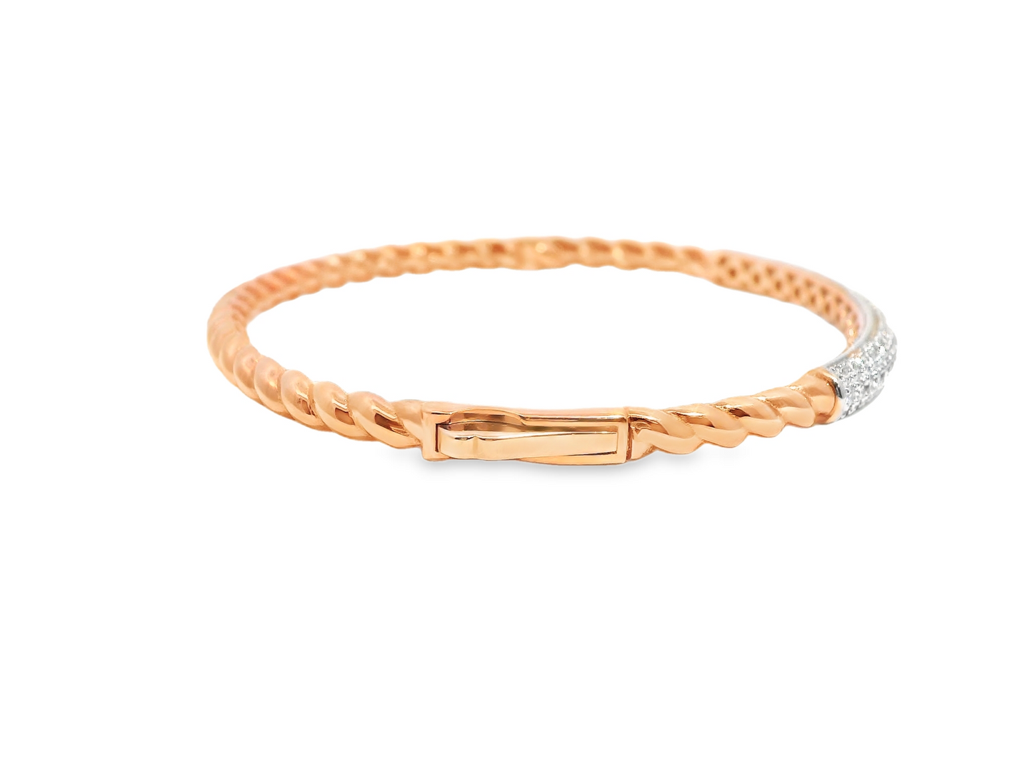 1.02CT Diamond Bangle 18k Rose Gold