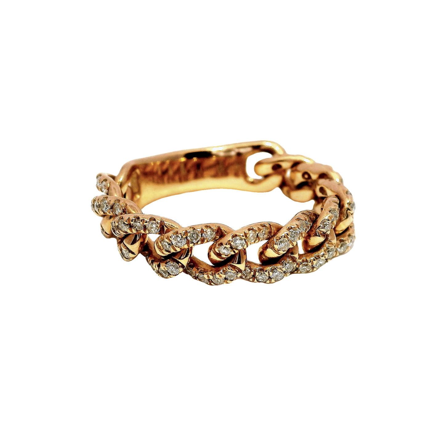 .50CT Round Cut Diamond Chain Linked Ring 18K Gold