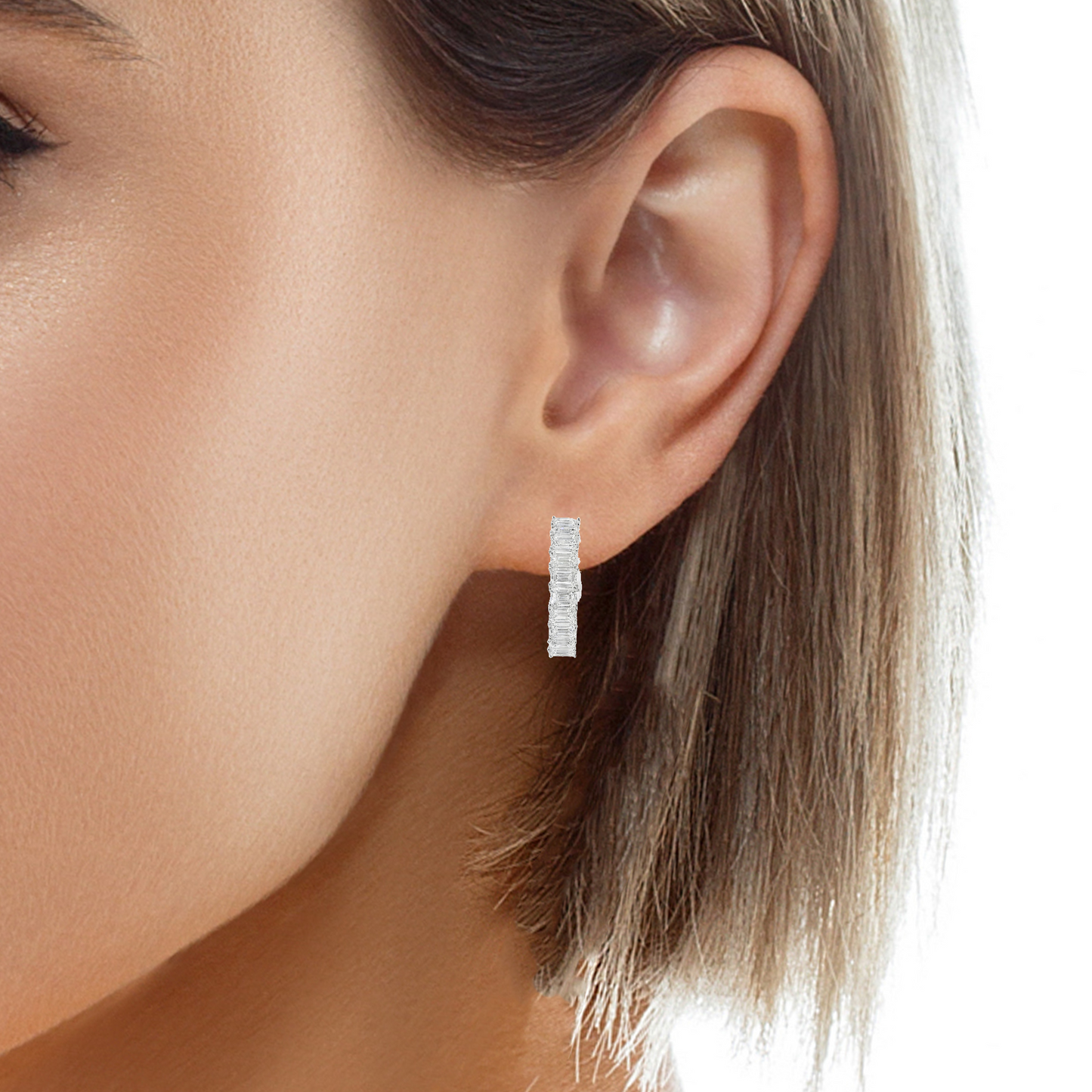 9.00CT Lab Diamond Earring 14k White Gold