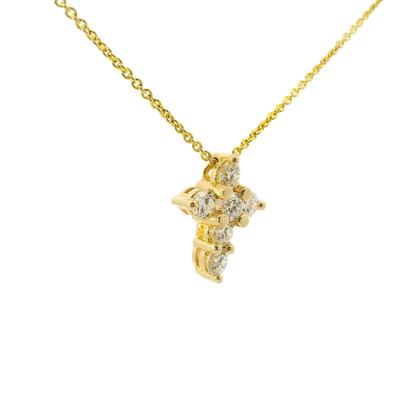 0.66 CT Diamond Cross Pendant 14k Gold