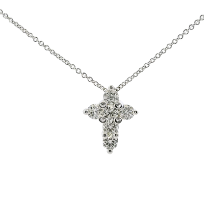 0.27 CT Diamond Cross Pendant 14k White Gold