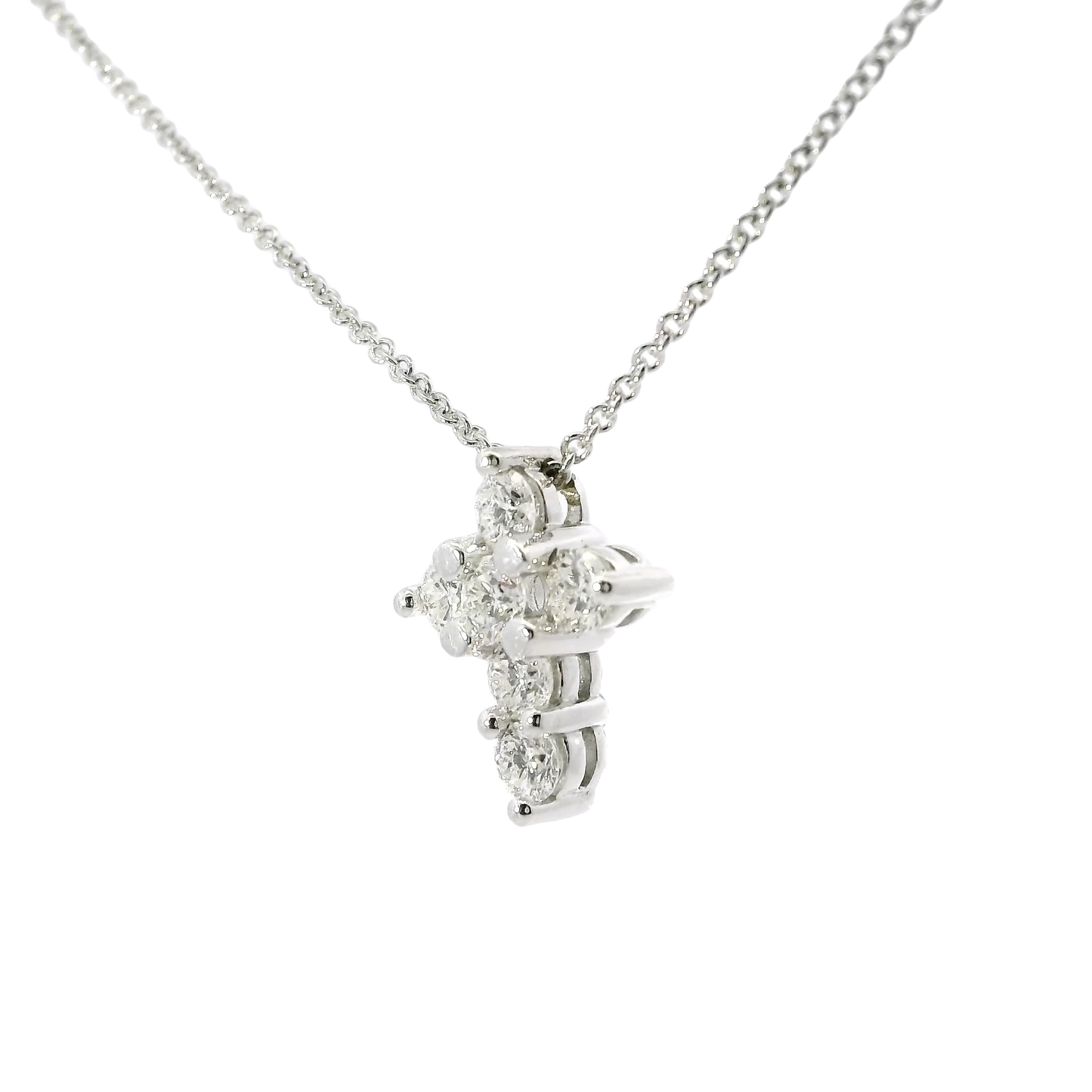 0.27 CT Diamond Cross Pendant 14k White Gold