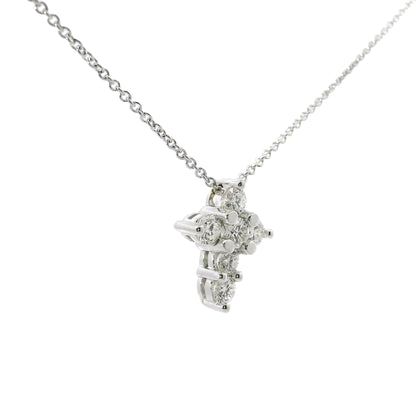 0.27 CT Diamond Cross Pendant 14k White Gold
