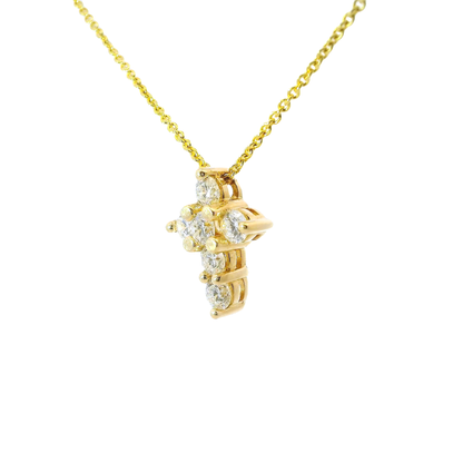 0.66 CT Diamond Cross Pendant 14k Gold