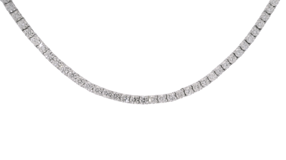 13.31CT Diamond 4 Prong Tennis Necklace 14K Gold