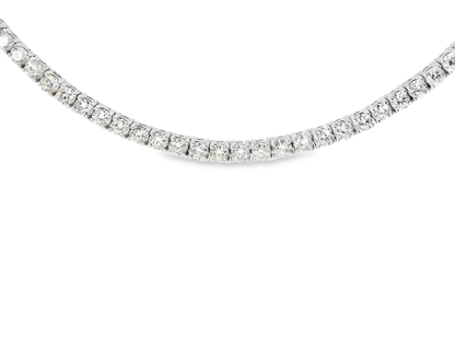 9.53CT Round Cut Diamond 4 Prong Tennis Necklace 14K Gold