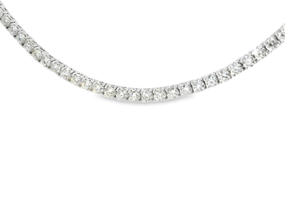 9.53CT Round Cut Diamond 4 Prong Tennis Necklace 14K Gold
