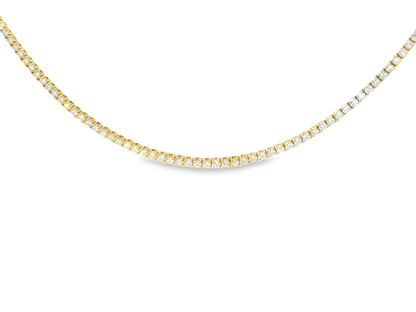 2.31CT Round Cut Diamond 4 Prong Tennis Necklace 14K Gold