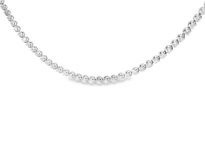 4.59CT Round Cut Bezel Tennis Necklace 14K White Gold