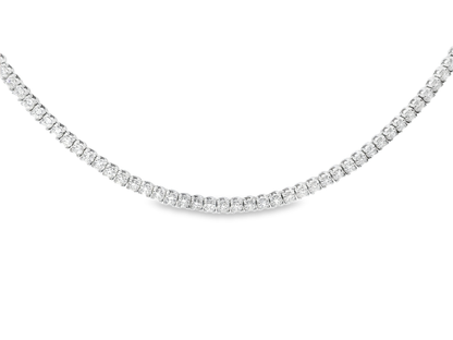 2.31CT Round Cut Diamond 4 Prong Tennis Necklace 14K Gold