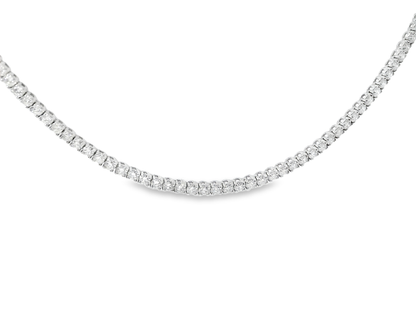2.31CT Round Cut Diamond 4 Prong Tennis Necklace 14K Gold