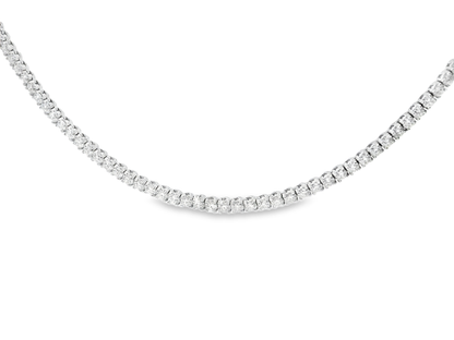 2.31CT Round Cut Diamond 4 Prong Tennis Necklace 14K Gold