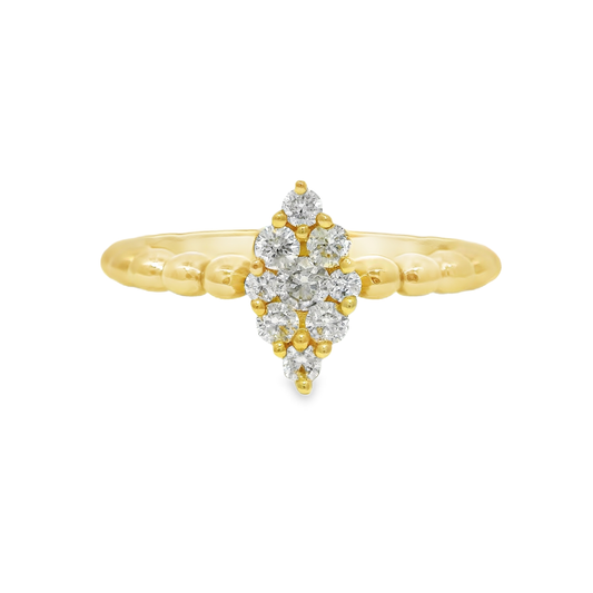 0.29CT Diamond Ring 18K Yellow Gold