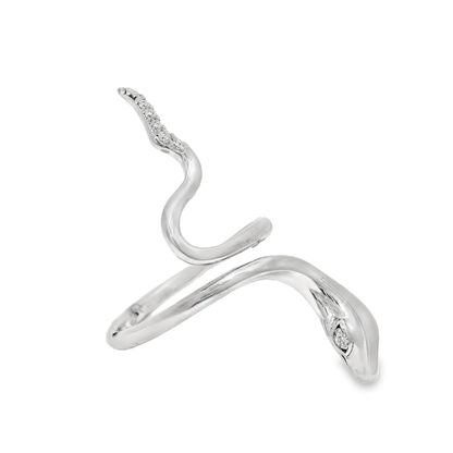 0.05CT Diamond Serpent Ring 14K White Gold