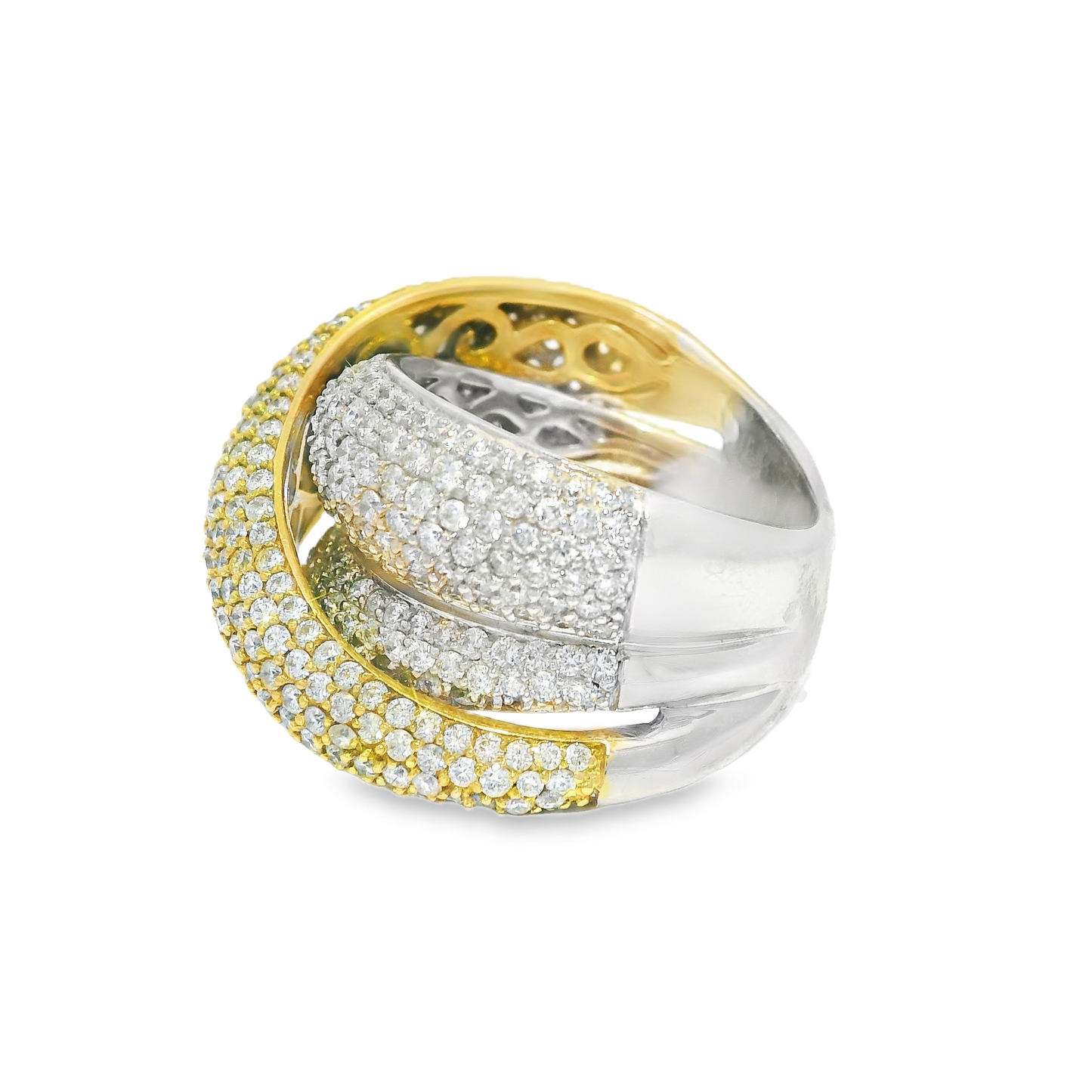 4.37CT Diamond Ring 14k Yellow And White Gold