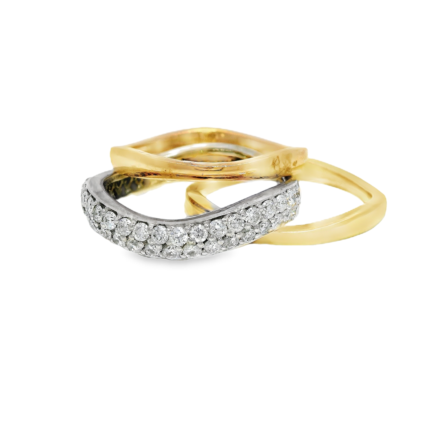1.10CT Diamond Stacked Ring 14K Gold