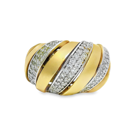 1.14CT Diamond Spiral Ring 14K Gold