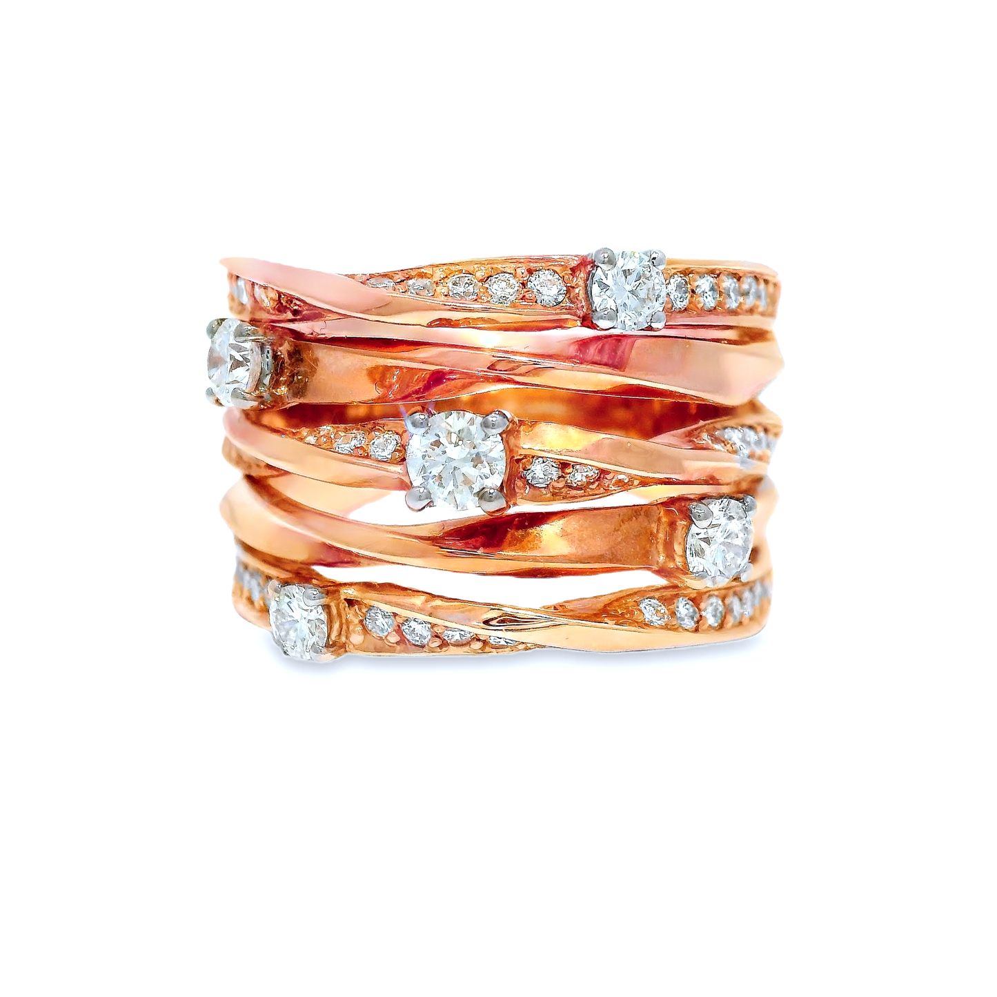 0.97CT Diamond Ring 14K Rose Gold