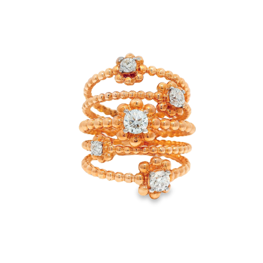 0.90CT Diamond Ring 18K Rose Gold