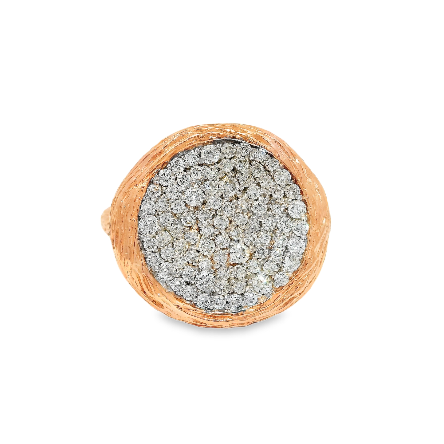 1.04CT Diamond Bark Ring 14K Rose Gold