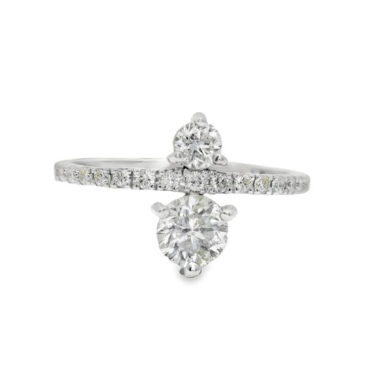 0.72CT Diamond Ring 18K White Gold