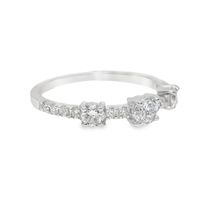 0.56CT Diamond Ring 18K White Gold