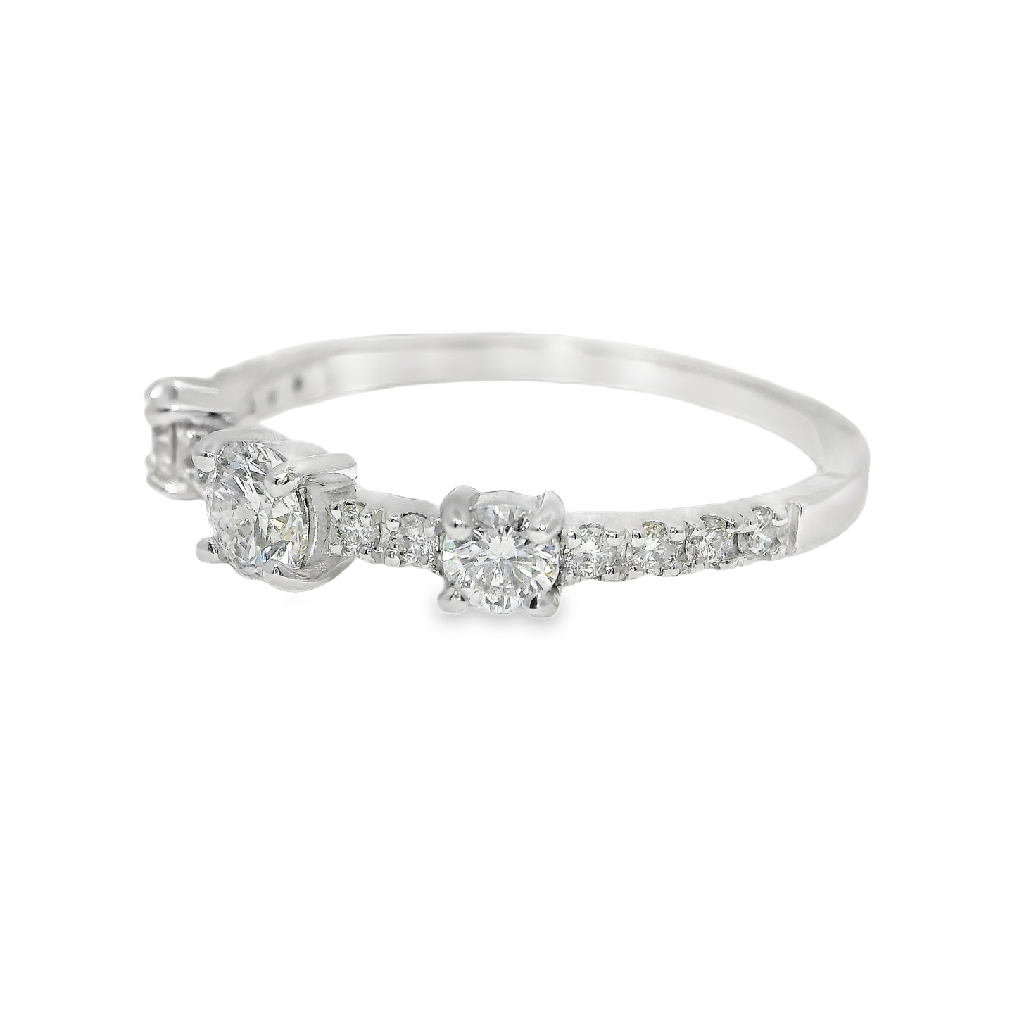 0.56CT Diamond Ring 18K White Gold