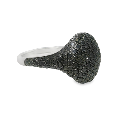 0.70CT Black Diamond Ring 14k White Gold
