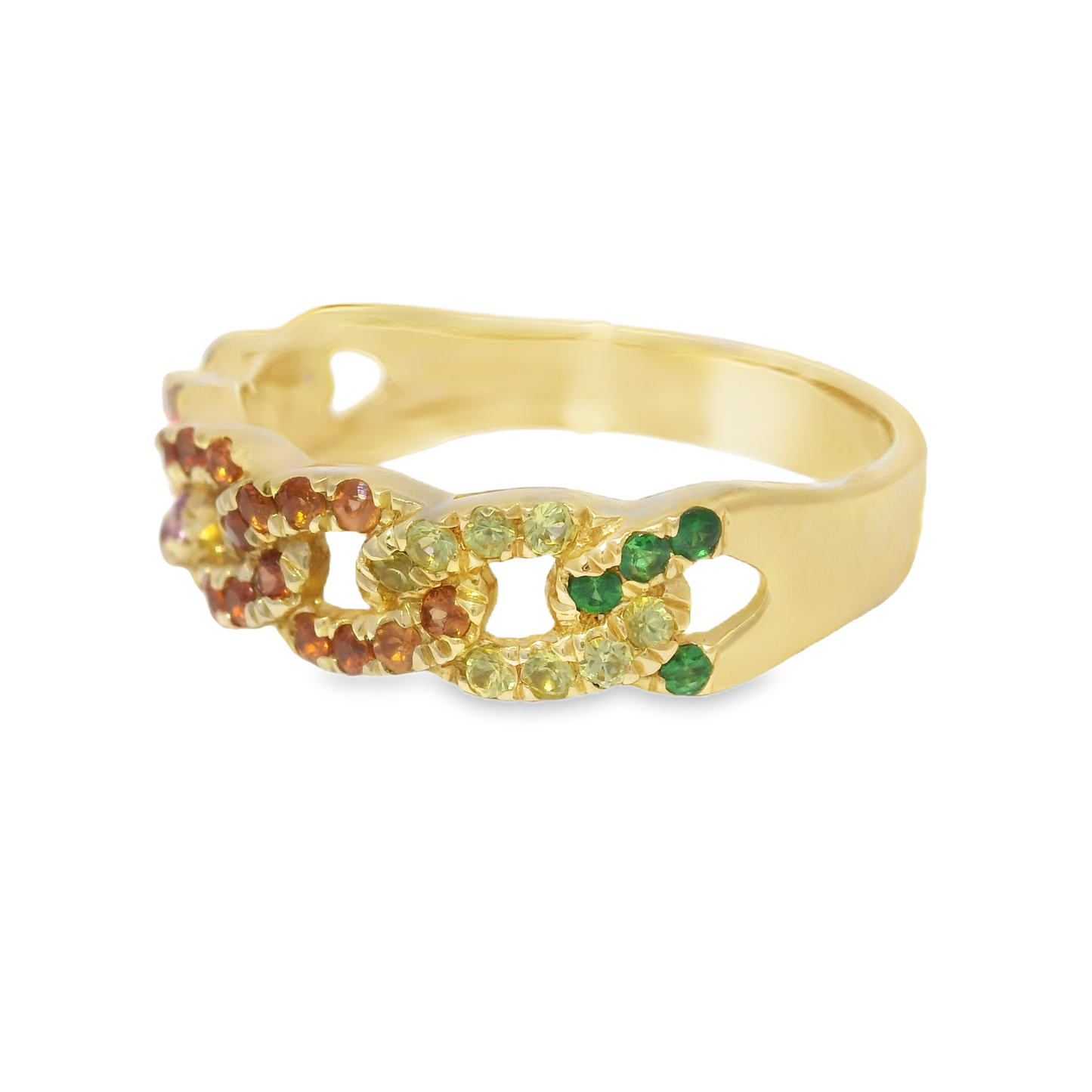 0.52CT Mixed Sapphire Ring 14k Yellow Gold