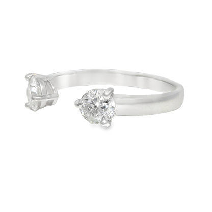 0.63CT Diamond Ring 18K White Gold