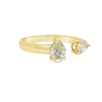 0.64CT Diamond Ring 18k Yellow Gold