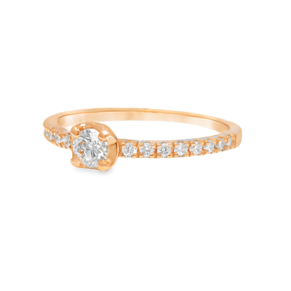 0.30CT Diamond Ring 18k Rose Gold