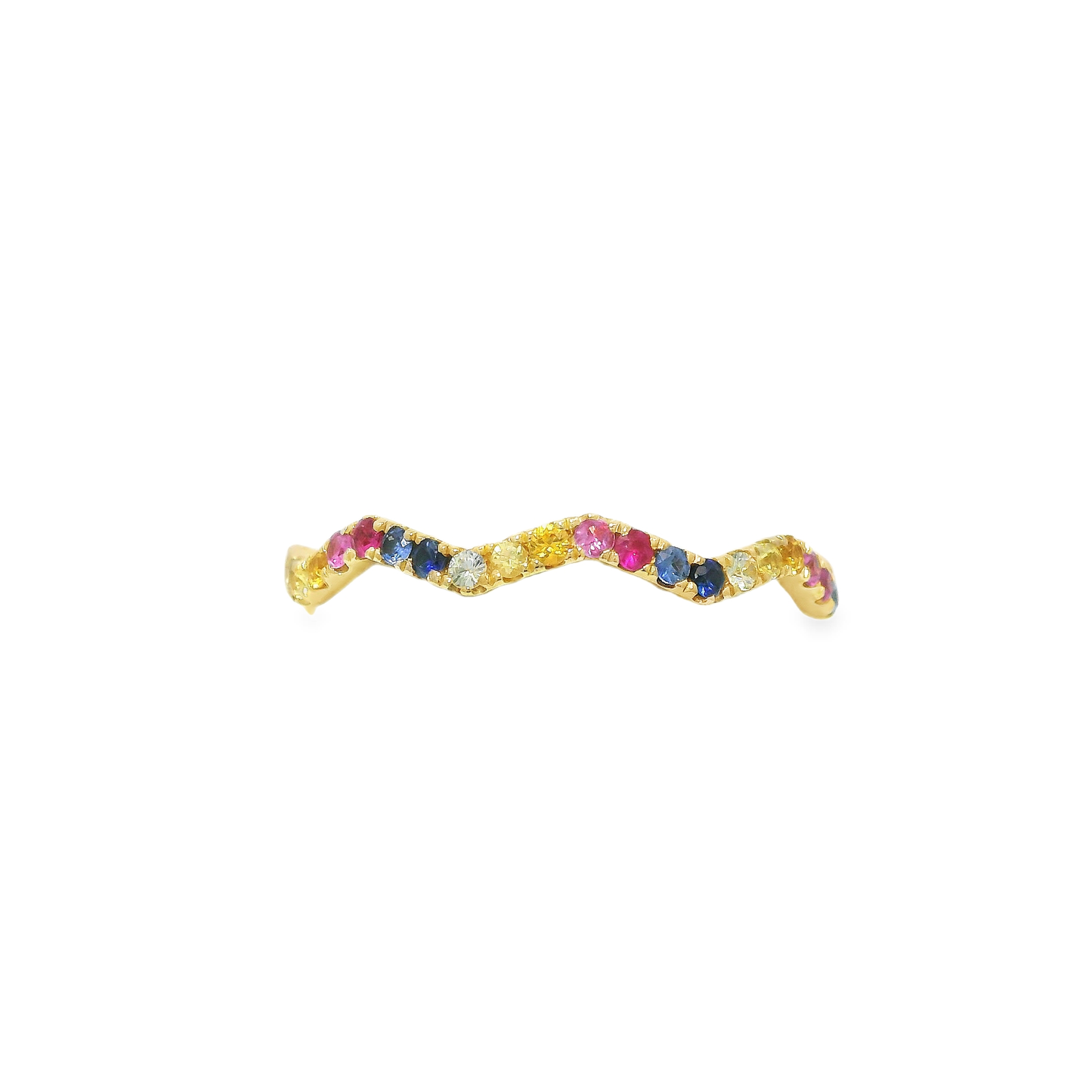 0.35CT Mix Sapphire Ring 14k Yellow Gold
