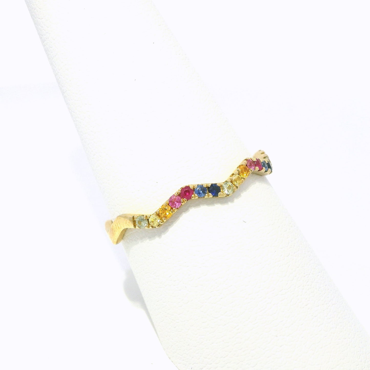 0.35CT Mix Sapphire Ring 14k Yellow Gold