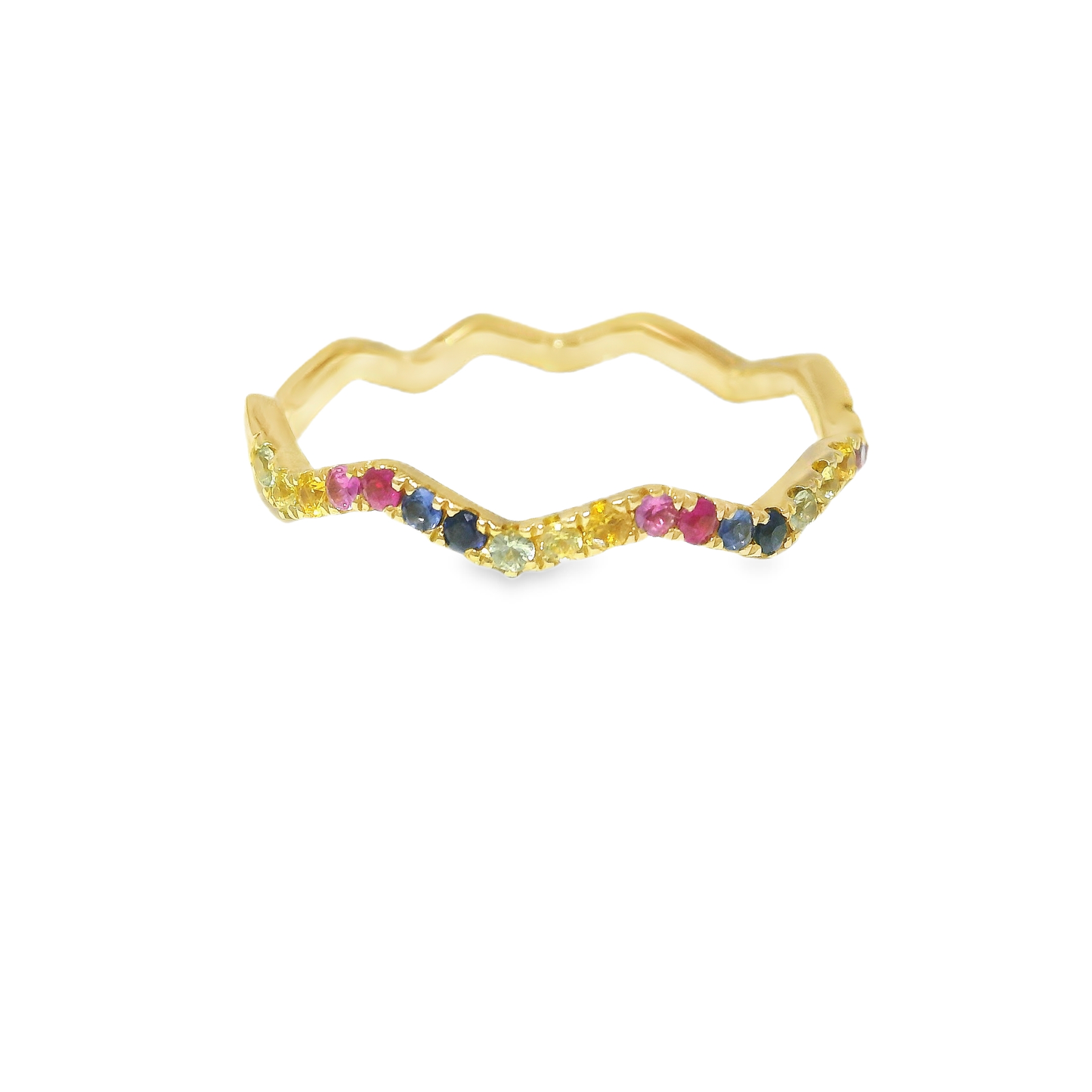 0.35CT Mix Sapphire Ring 14k Yellow Gold