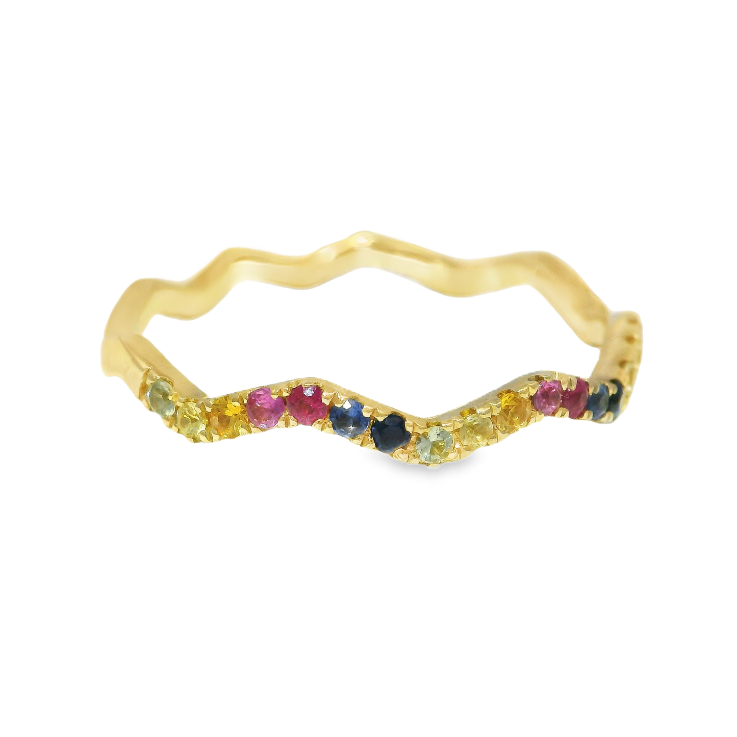 0.35CT Mix Sapphire Ring 14k Yellow Gold