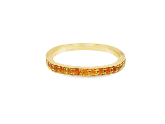 0.68CT Orange Sapphire Ring 14k Yellow Gold