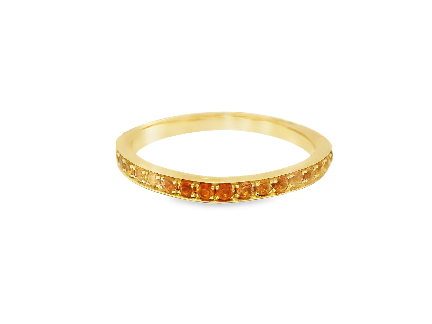 0.68CT Orange Sapphire Ring 14k Yellow Gold