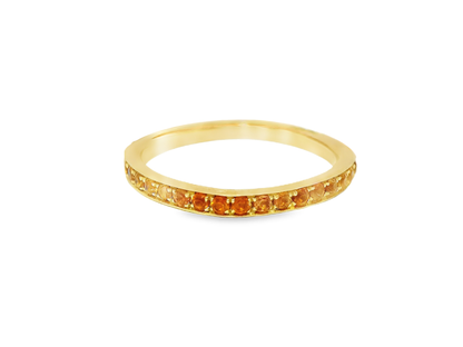 0.68CT Orange Sapphire Ring 14k Yellow Gold