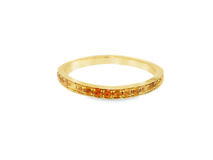 0.68CT Orange Sapphire Ring 14k Yellow Gold