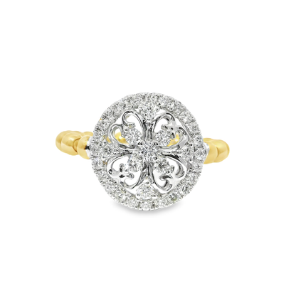 0.66CT Diamond Ring 18k Yellow Gold