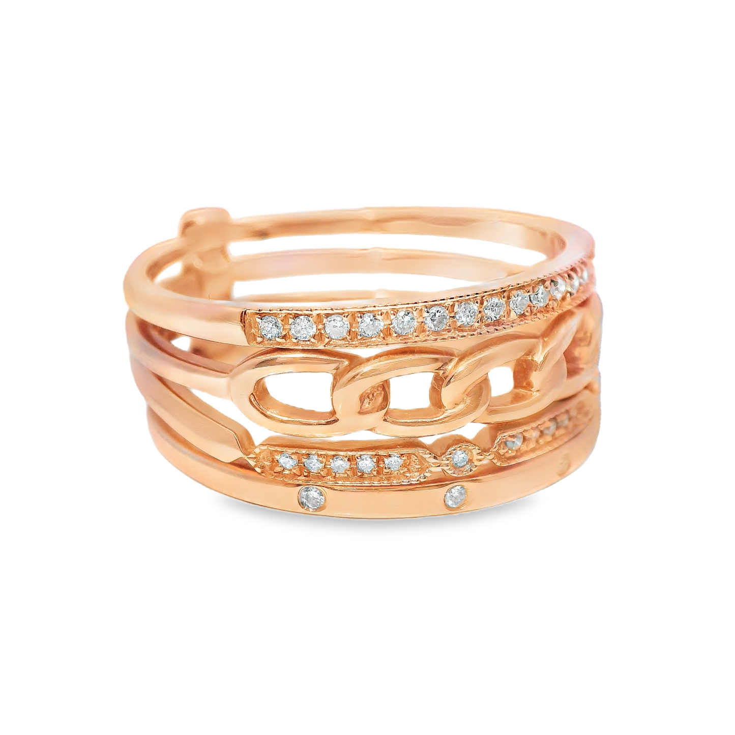 0.17CT Diamond Ring 14k Rose Gold