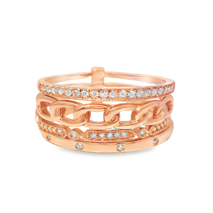 0.17CT Diamond Ring 14k Rose Gold