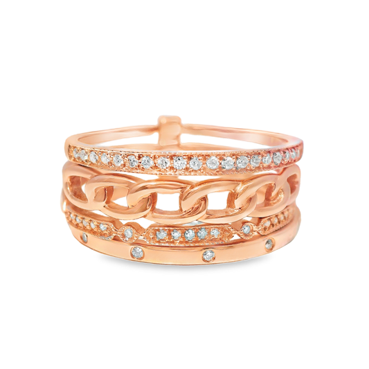 0.17CT Diamond Ring 14k Rose Gold