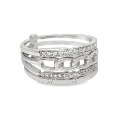 0.17CT Diamond Ring 14k White Gold