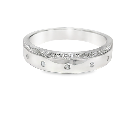 0.14CT Diamond Ring 18k White Gold
