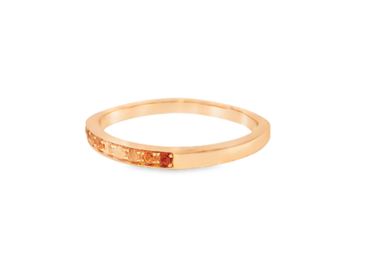 0.17CT Orange Sapphire Ring 14k Yellow Gold